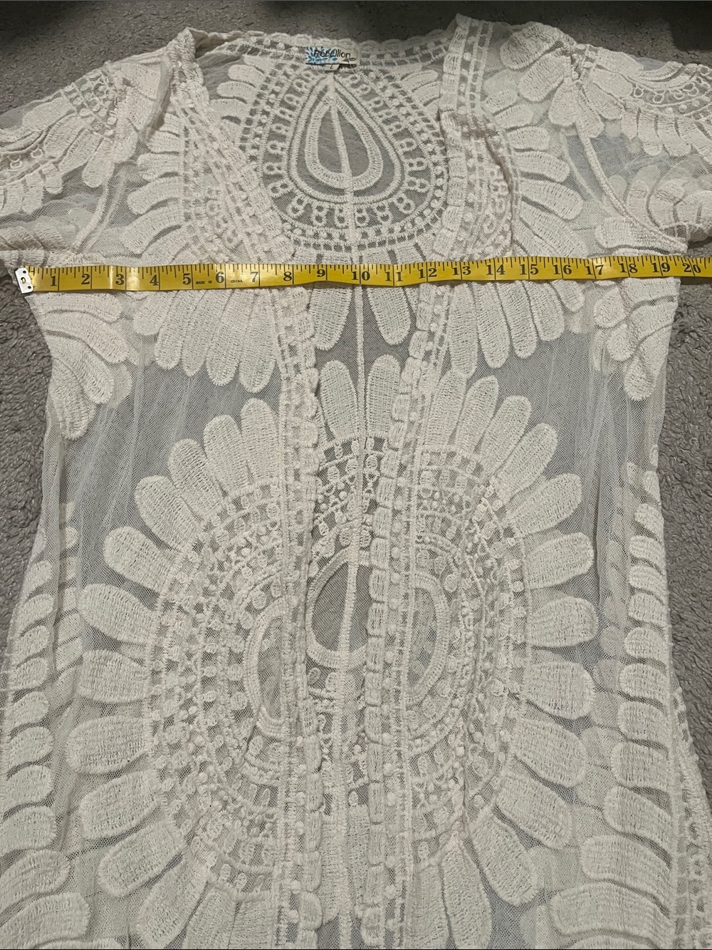 Rebellion Off White Bohemian Open Kimono Resort Coastal Beach Vacation Pool - Picture 5 of 9